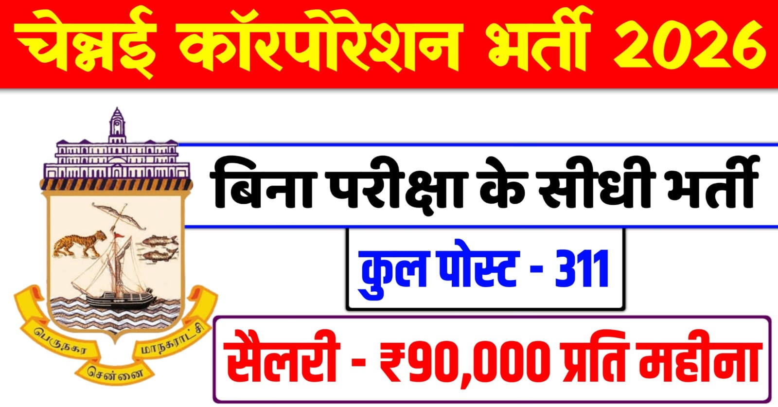 Chennai Corporation Recruitment 2026