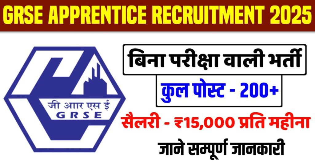 GRSE Apprentice Recruitment 2025