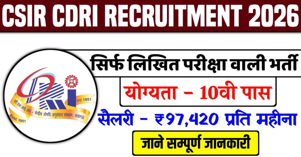 CSIR CDRI Recruitment 2026