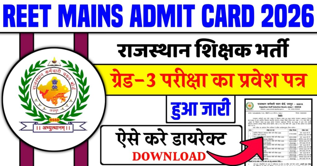 REET Mains Admit Card 2026