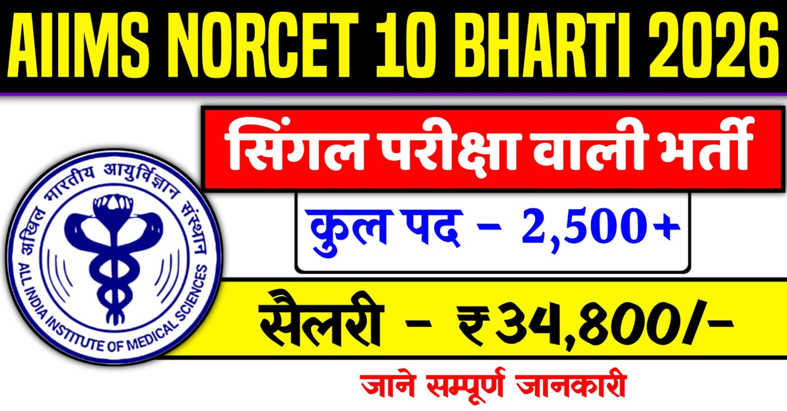 AIIMS NORCET 10 Recruitment 2026