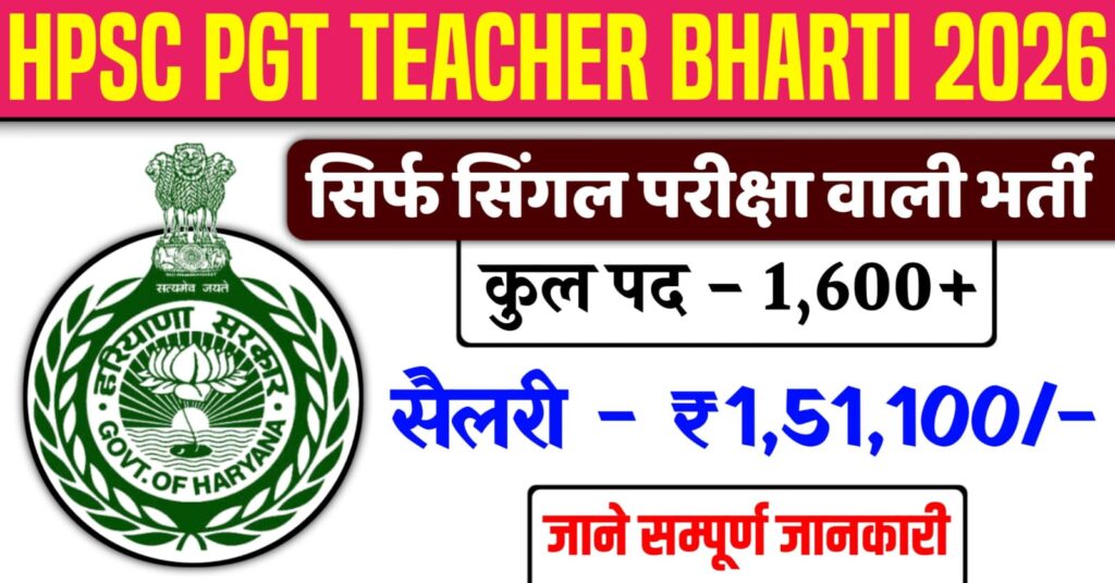 HPSC PGT Teacher Recruitment 2026