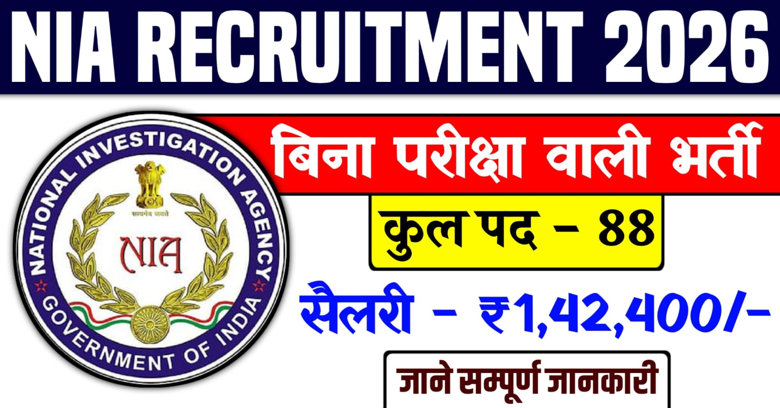 NIA Recruitment 2026