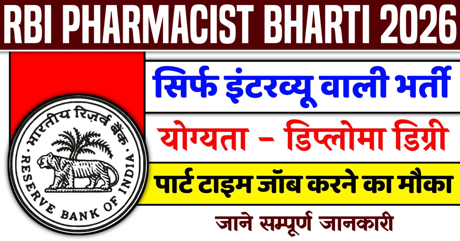 RBI Pharmacist Recruitment 2026