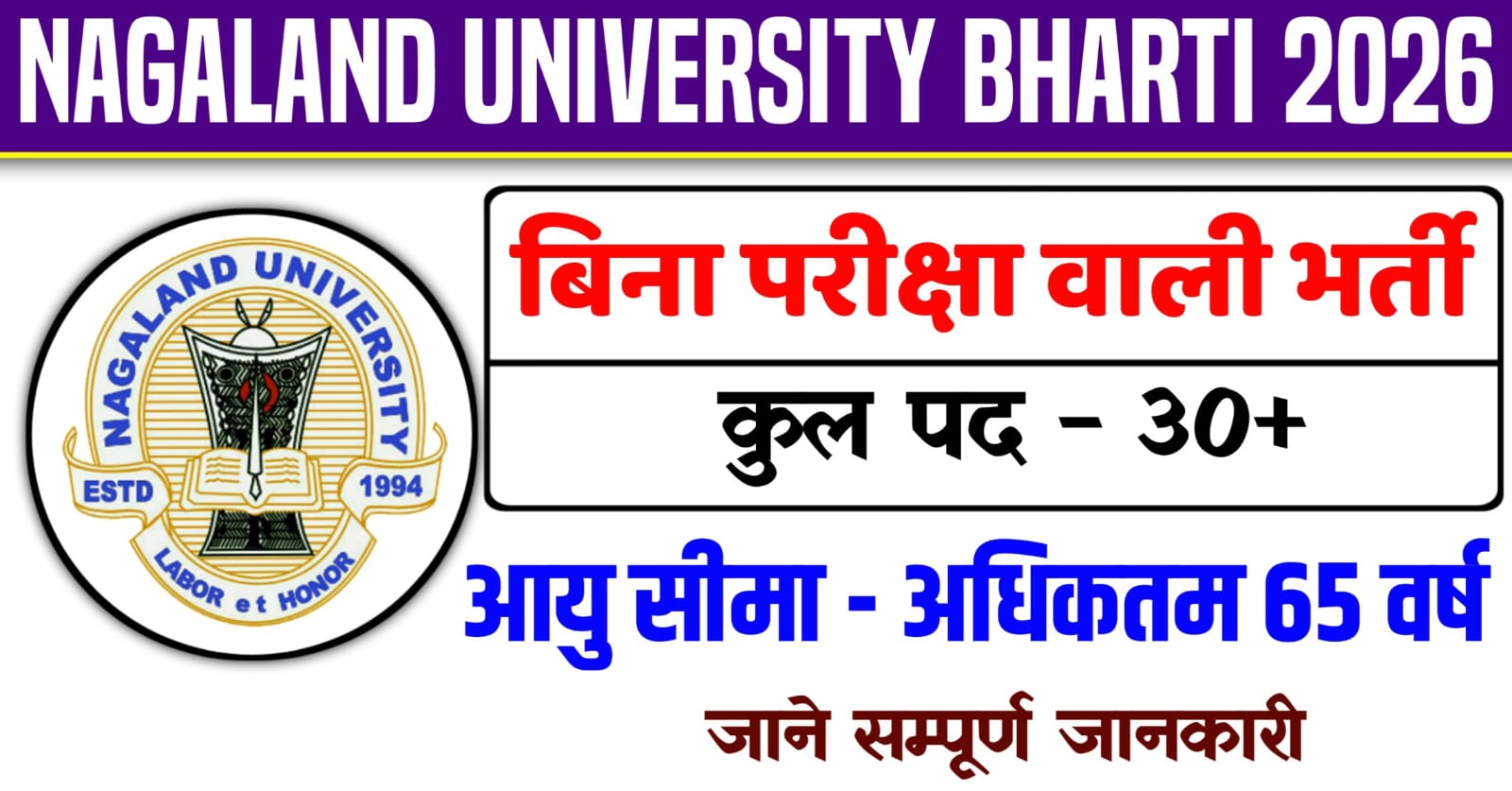 Nagaland University Recruitment 2026