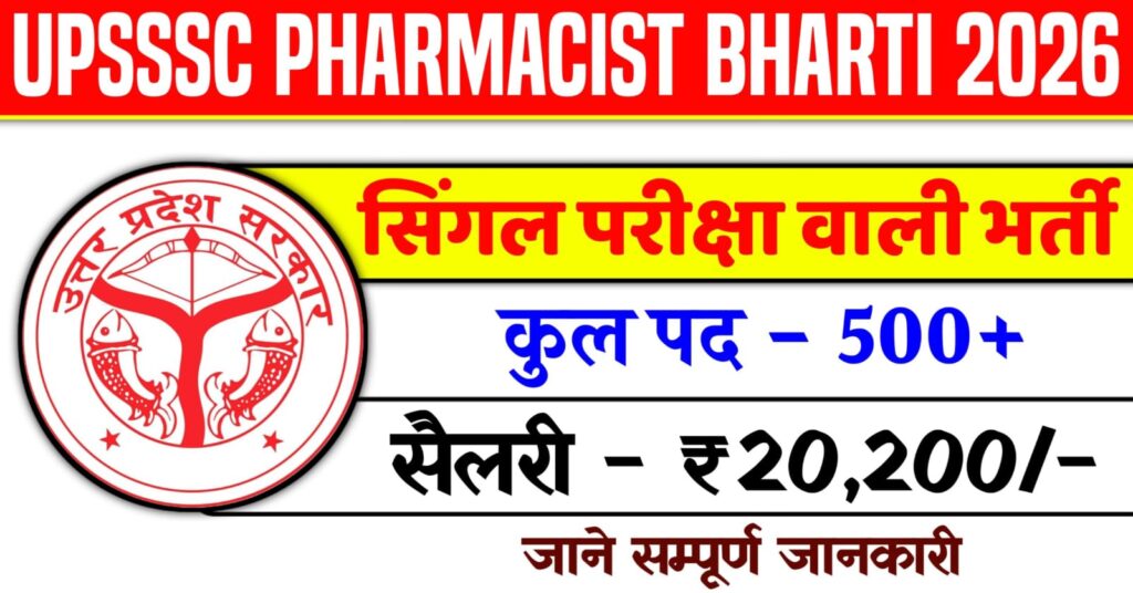 UPSSSC Pharmacist Vacancy 2026
